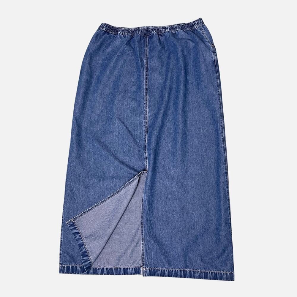 Susan Bristol Denim Skirt Size 14 Soft Straight Midi Long Cottagecore Vintage - Picture 5 of 13